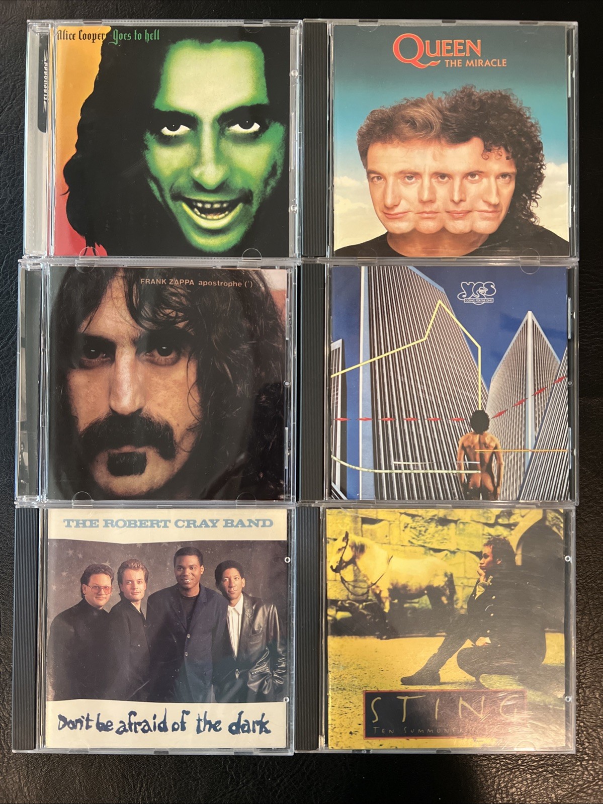 6 Cd Lot- Alice Cooper- Queen- Frank Zappa- Yes- Robert Cray- Sting