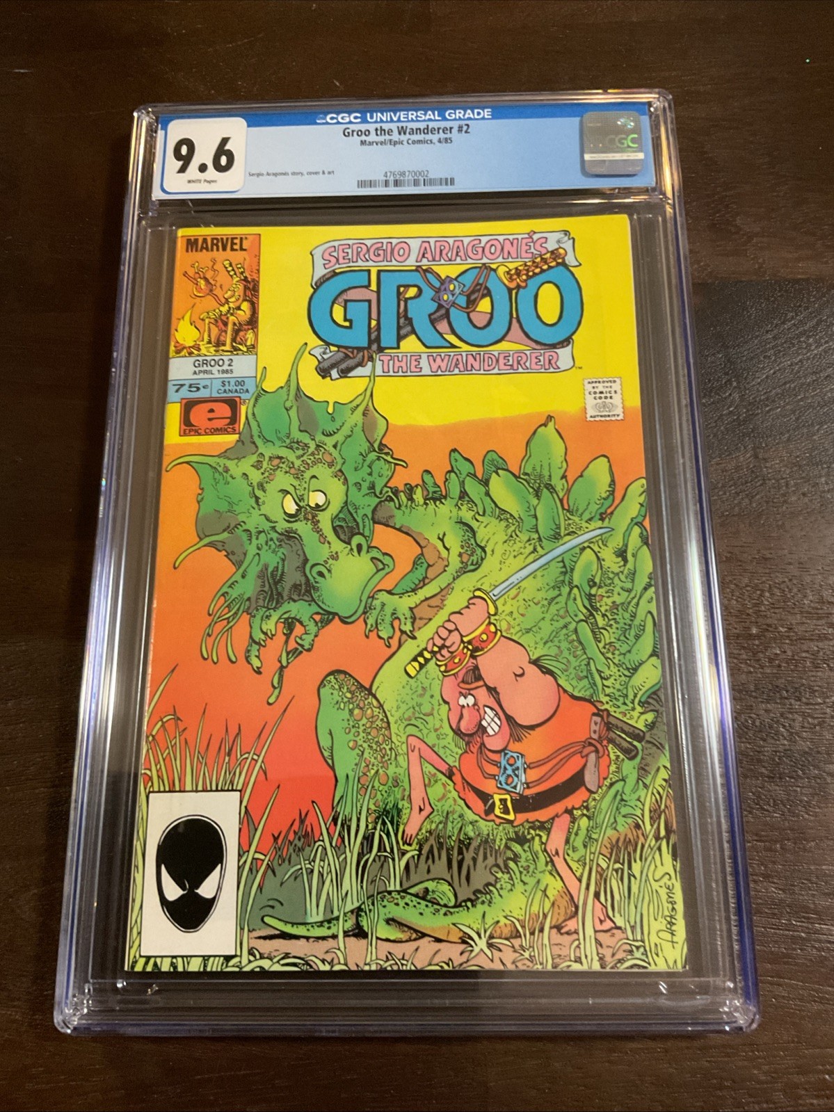 1985 Marvel GROO IL VAGABONDO #2 Classificato CGC 9,6 NM+ Sergio Argonnes PAGINE BIANCHE