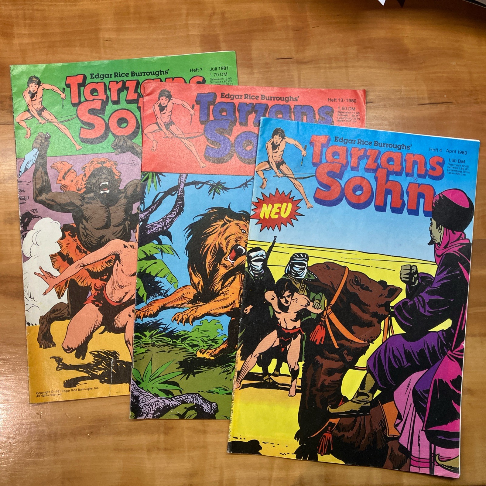 3x Il figlio di Tarzan 4/1980 | 13/1980 | 7/1981 della casa editrice Ehapa