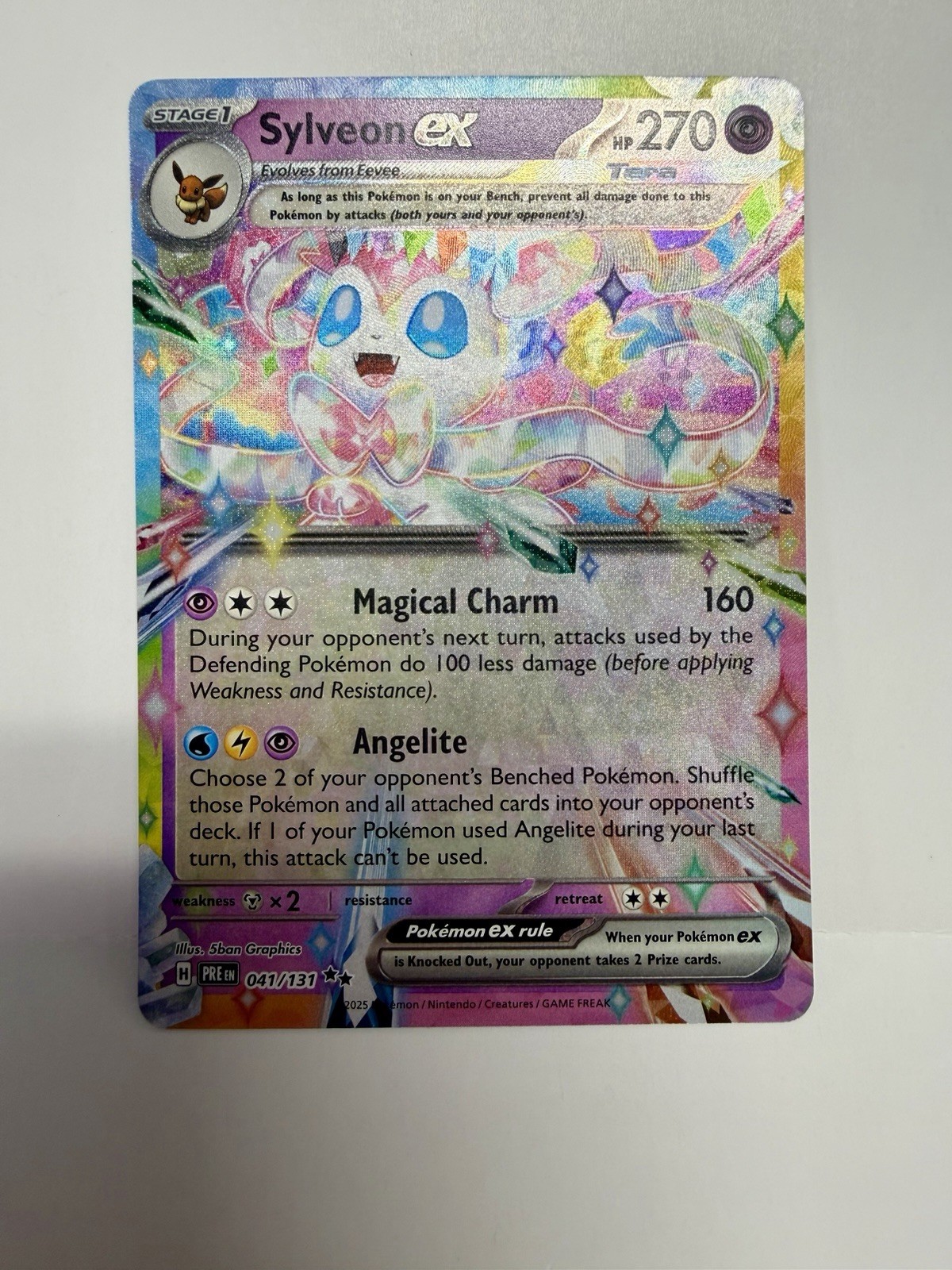 Sylveon ex 041/131 Tera Stage 1 270 HP Holo Rara Carta Pokemon TCG