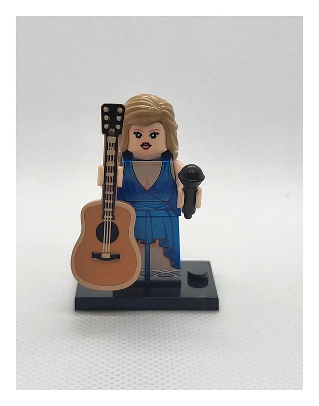 Figurine type Lego - Taylor Swift (Lego-style figure - Taylor Swift) - Bleu