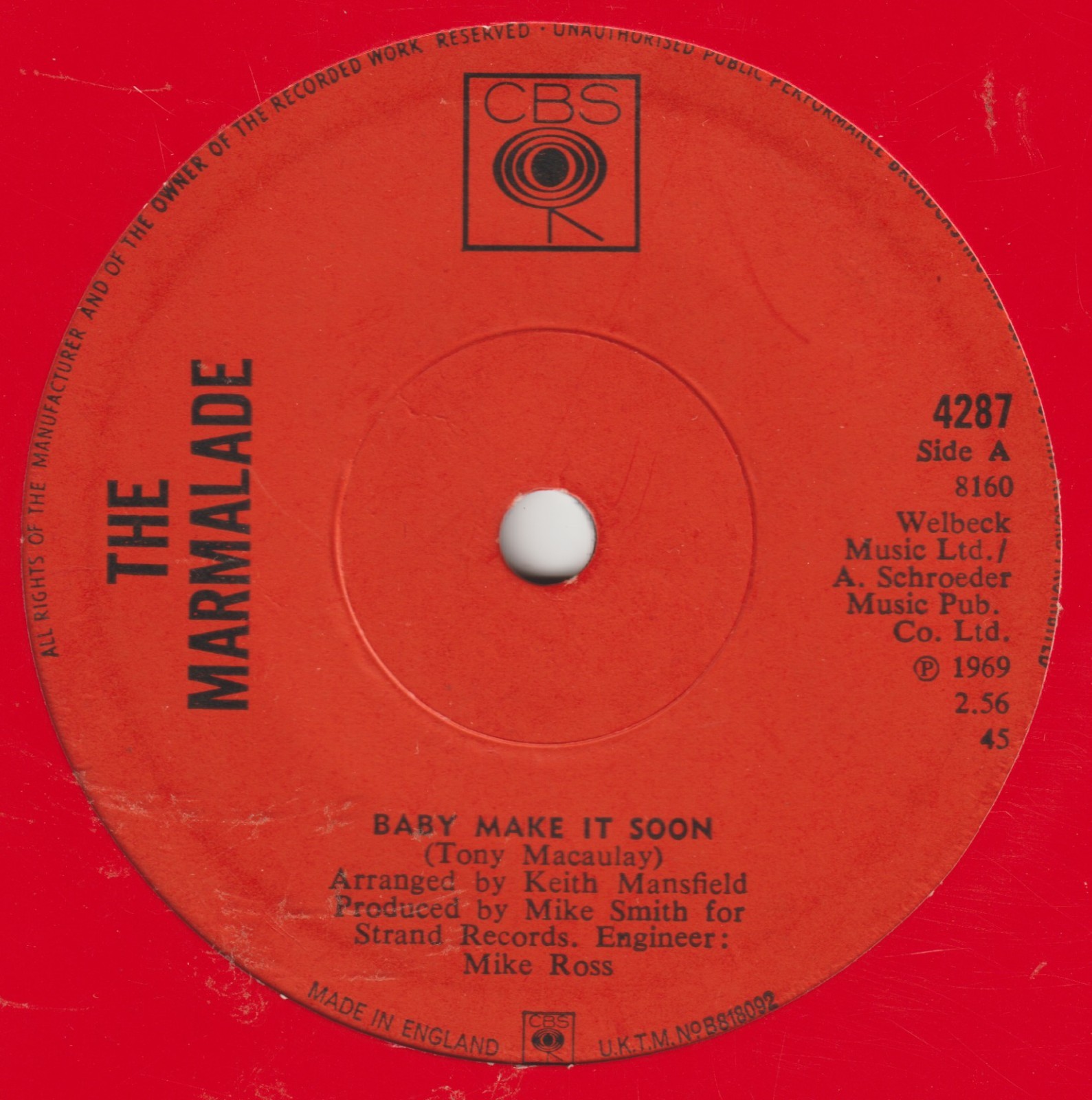 Marmalade – Baby Make It Soon - CBS – 4287