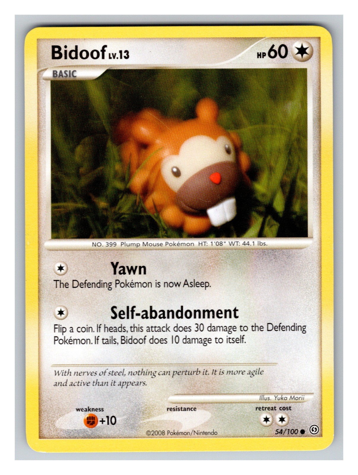 Bidoof 54/100 EXC Pokemon Cards Stormfront Rare
