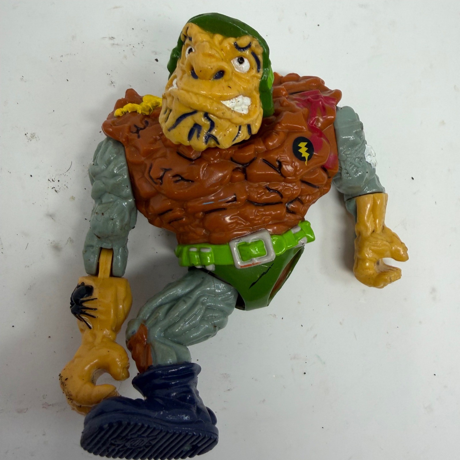 Vintage 1989 TMNT Wyrm Action Figure Playmates Toys Mirage Studios così com'è senza gamba