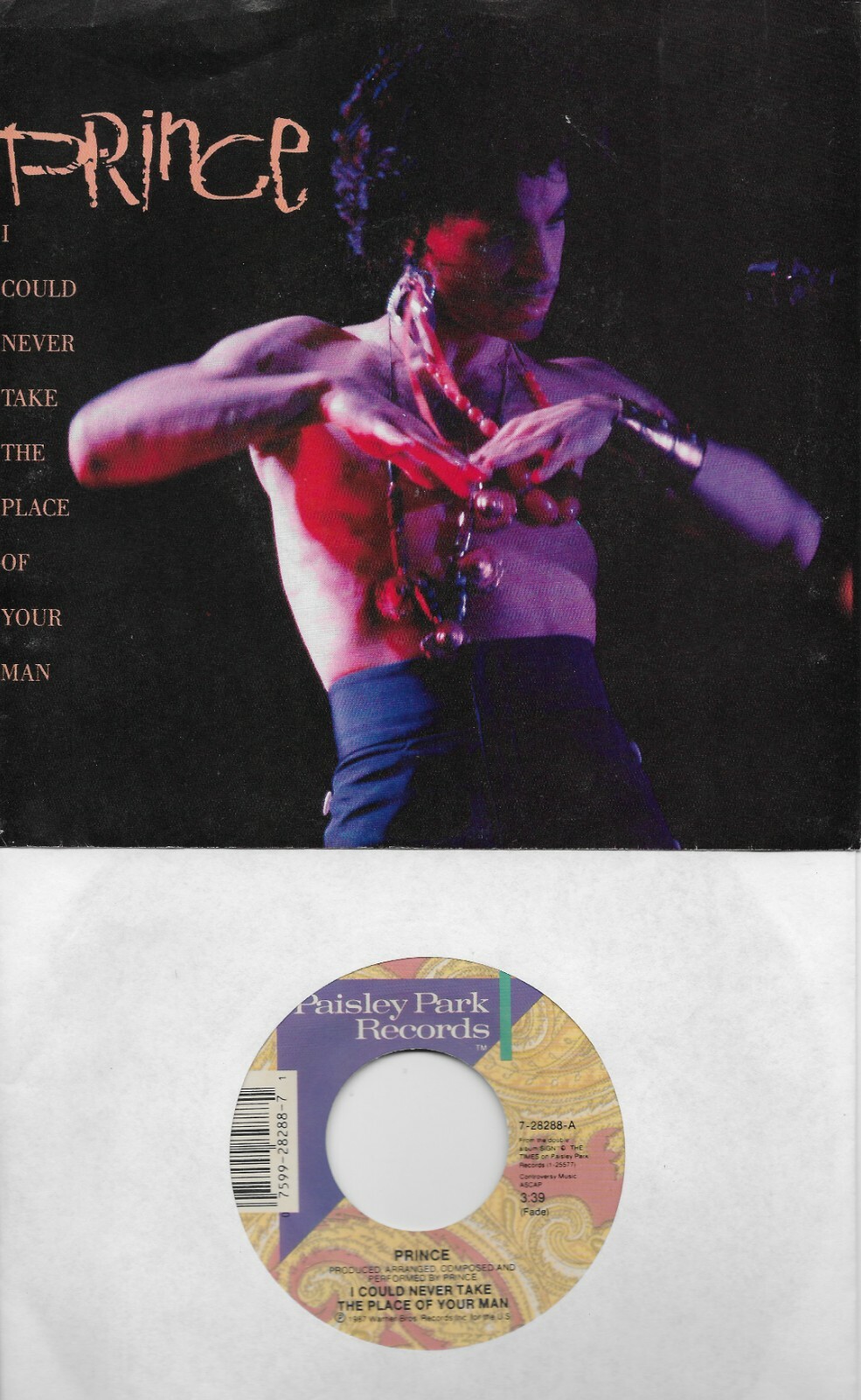 PRINCE  I Could Never Take The Place Of Your Man / Hot Thing  45 with PicSleeve