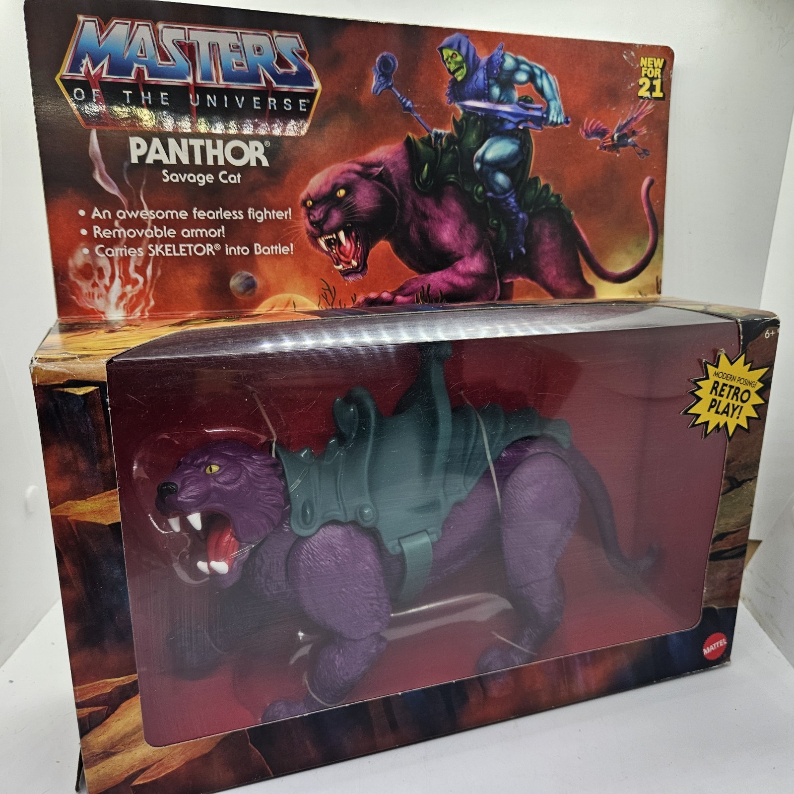 Mattel Masters of Universe Origins Panthor Savage Cat He-Man da collezione retrò 