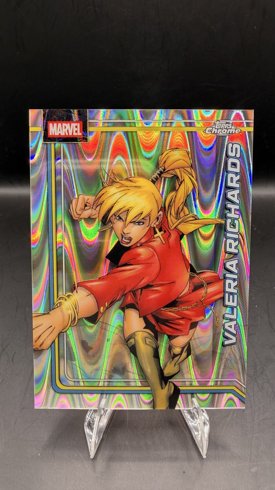 2026 Topps Chrome Marvel Comics #186 Valeria Richards rifrattore RayWave