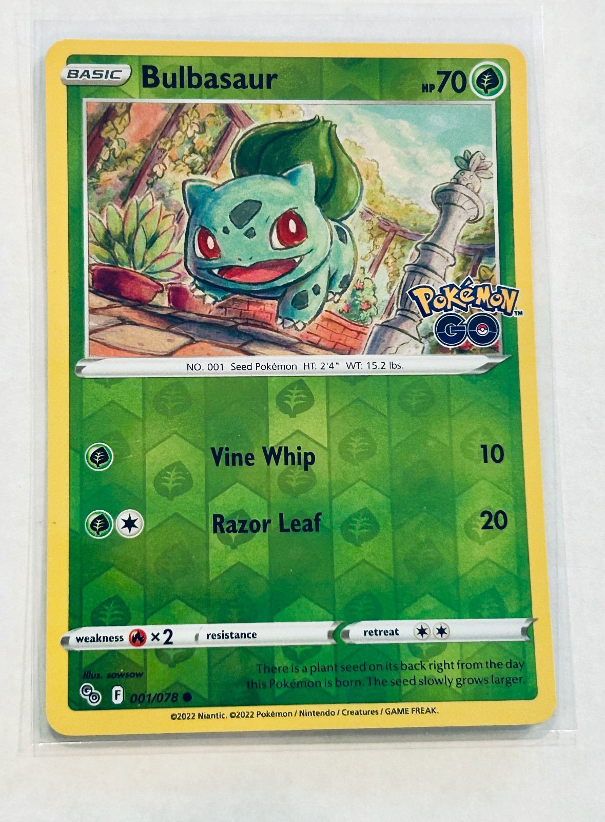 Bulbasaur 001/078 Pokemon GO 2022 Pokemon TCG Reverse Holo NM