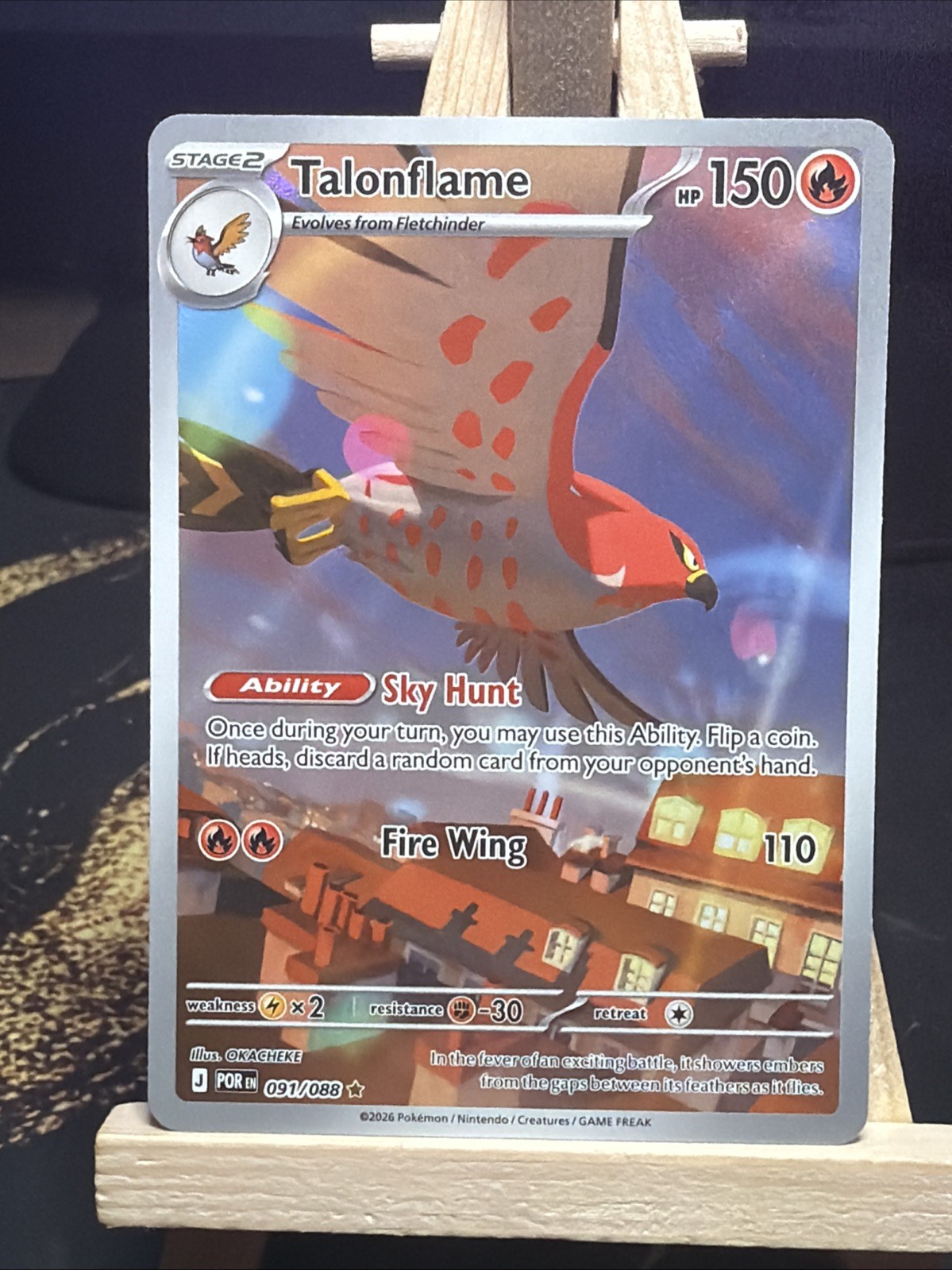 Talonflame Holo Illustration Rare ME03: Perfect Order 091/088