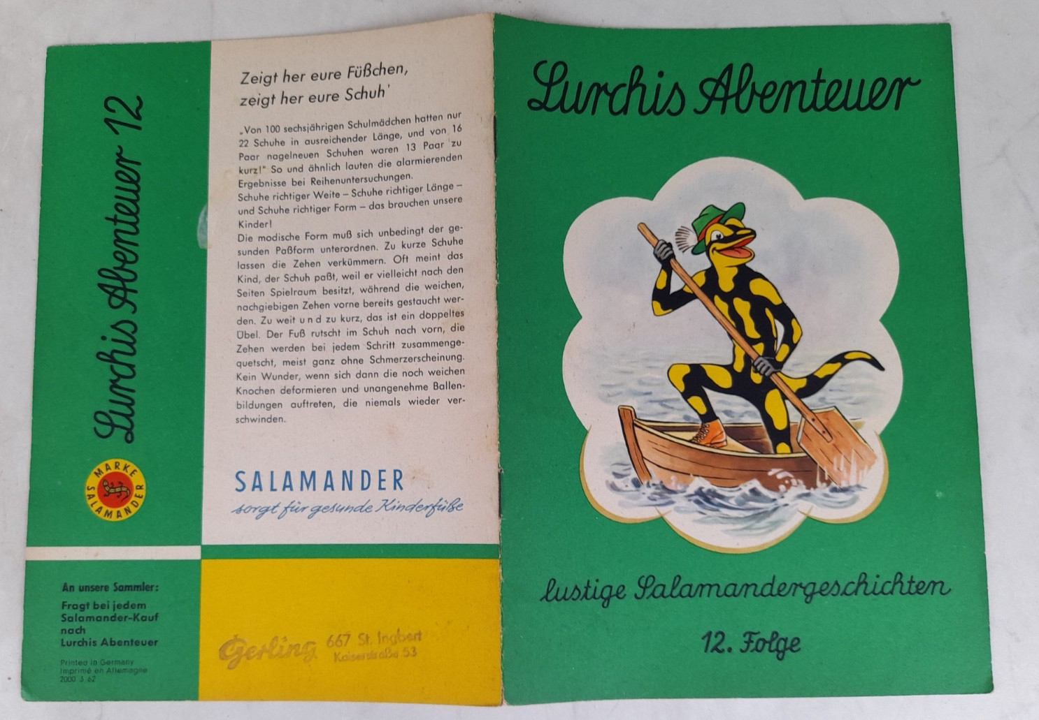 Lurchis Avventure Salamandra Libretto Pubblicitario 12. episodio del 1962