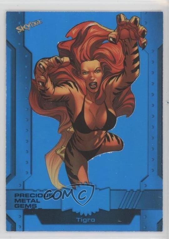 2024 Skybox Marvel Metal Universe Avengers Alta Serie PMG Blu /50 Tigra 0kr0