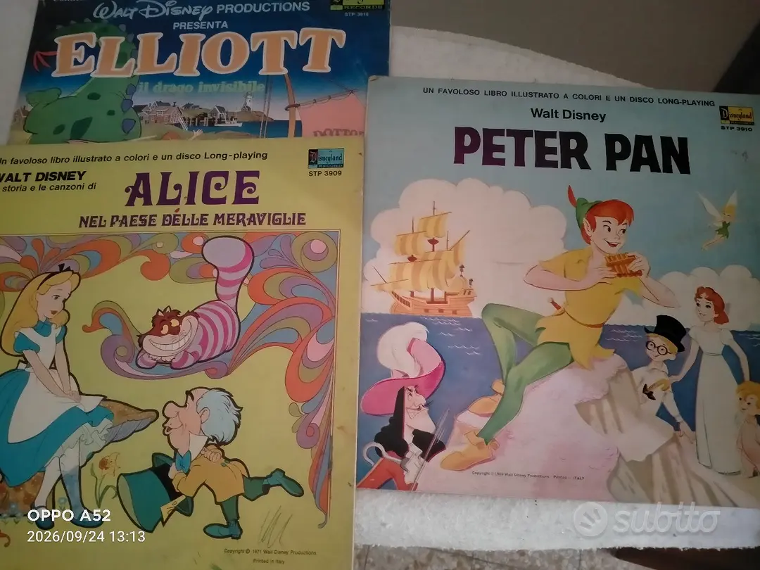 Lotto 3 Vinili LP Disney originali 1970  Alice,Pet