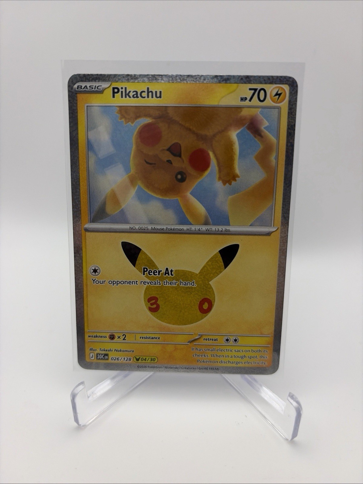 Pokemon 30° Anniversario 26/128 (4/30) Esclusivo Pikachu quasi nuovo