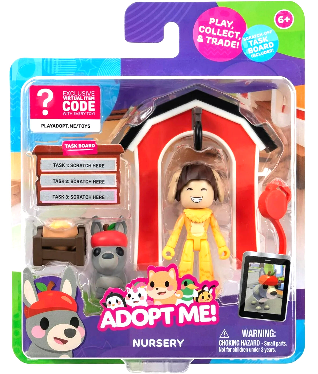 Roblox Adopt Me Nursery Doug Donkey Figure Playset Virtual OPEN BOX