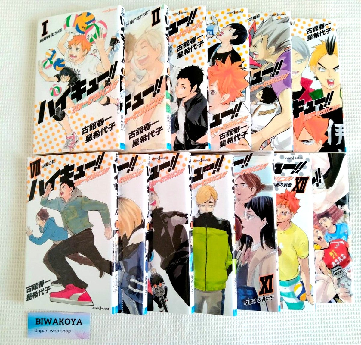 Haikyuu!! Haikyu!! Romanzo in giapponese Vol.1-13 set completo e piatto...