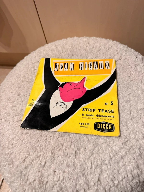 vinyle Jean Rigaux n•5 Strip tease à mots découverts 45 tours