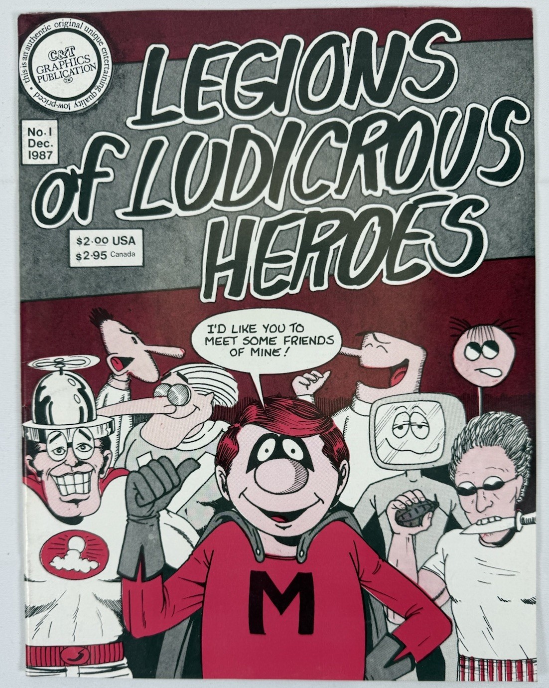 Vintage 1987 Legions of Ludicrous Heroes Comic Magazine Issue #1 C&T Pub 80s