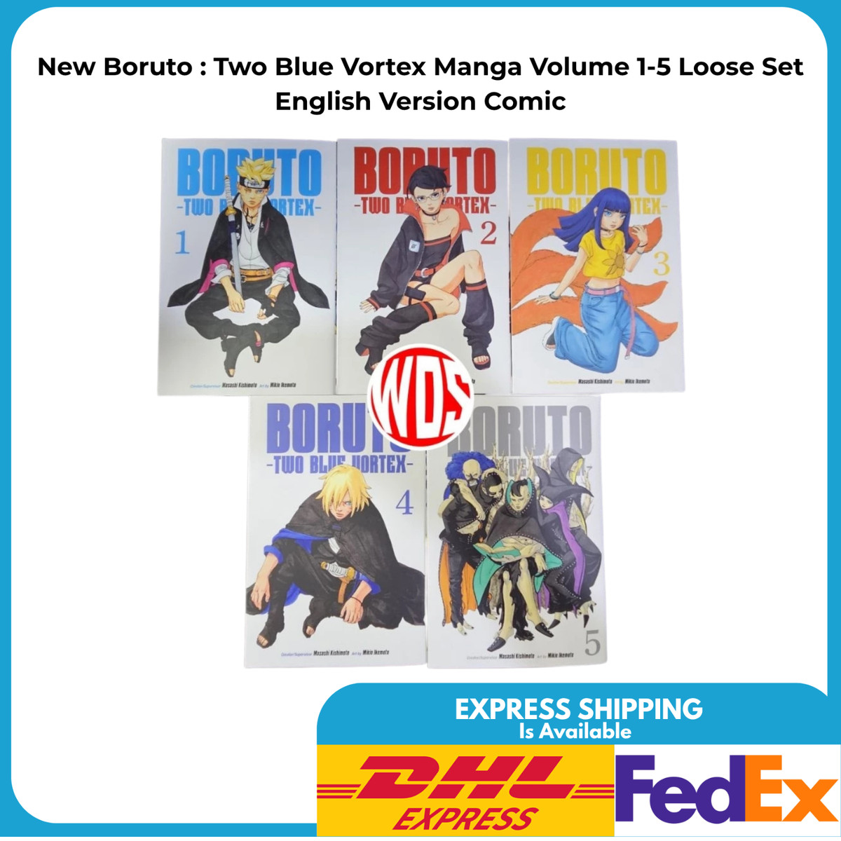 Nuovo Boruto: Two Blue Vortex Manga volume 1-5 set sfusi versione inglese fumetto