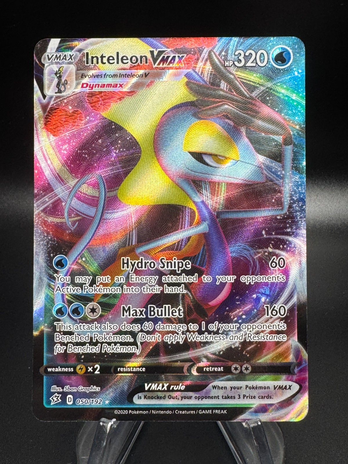 Pokemon Scudo Spada Scontro Ribelle INTELEON VMAX Ultra Rara #050/192