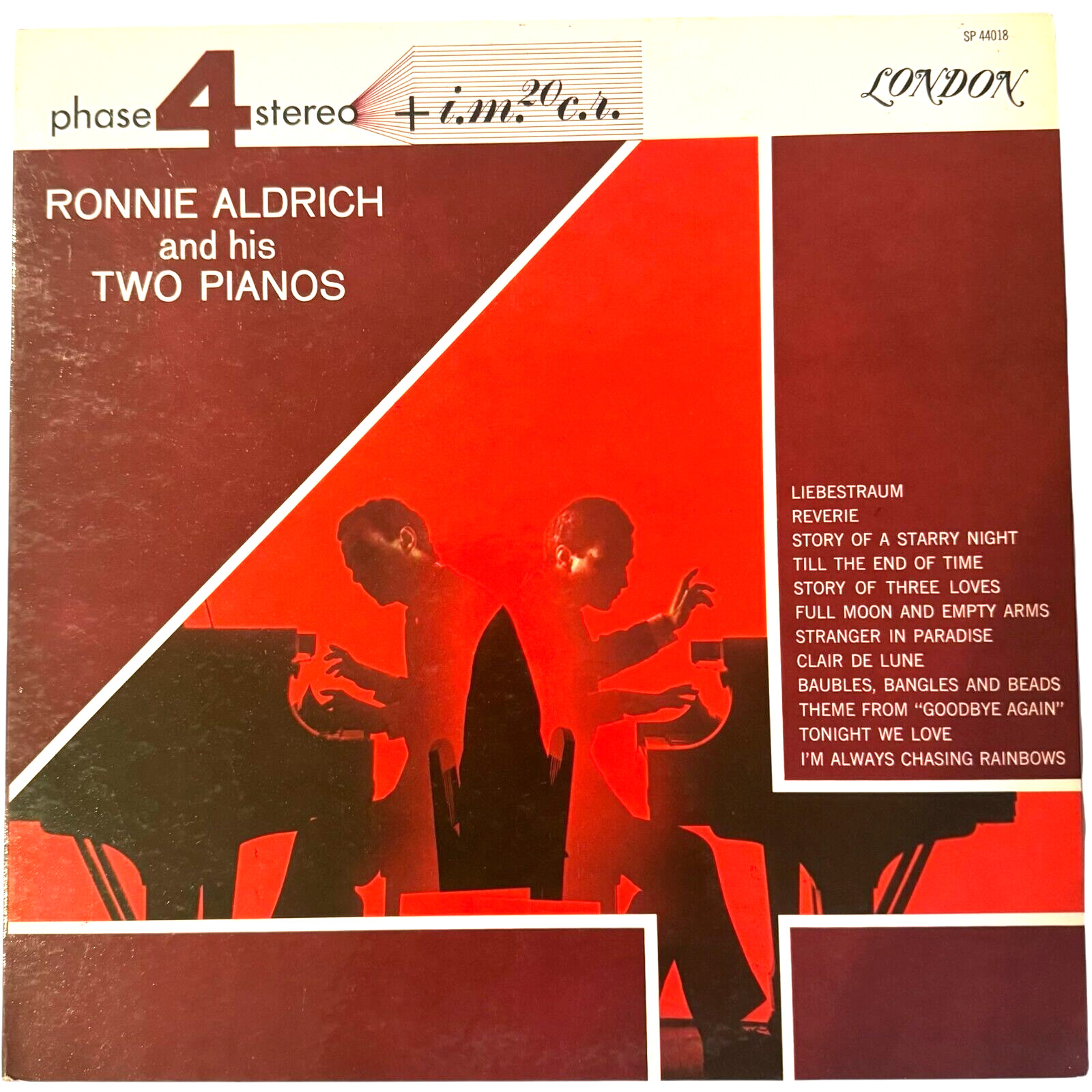 RONNIE ALDRICH and His Two Pianos - 12" Vinyl LP VG -  Phase 4 Stereo