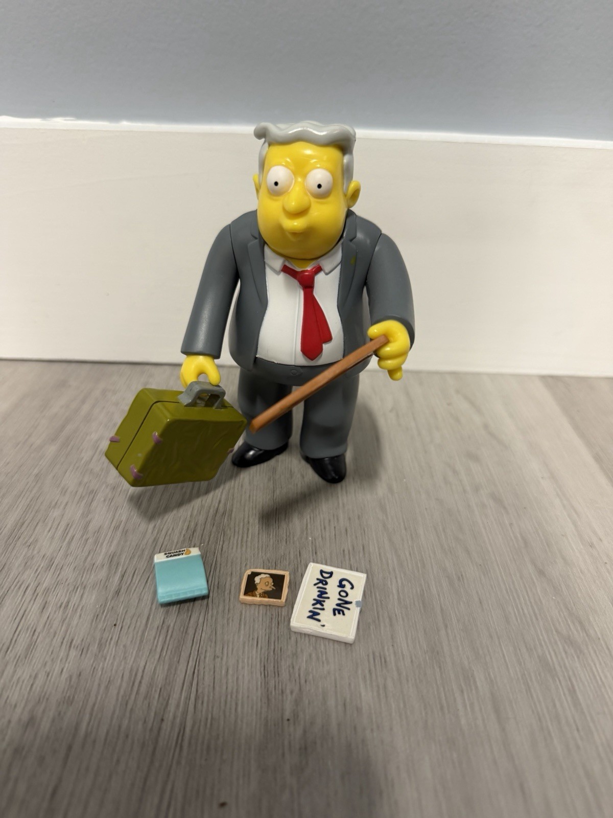 Modellino vintage The Simpsons Larry Burns WOS World of Springfield completo sciolto