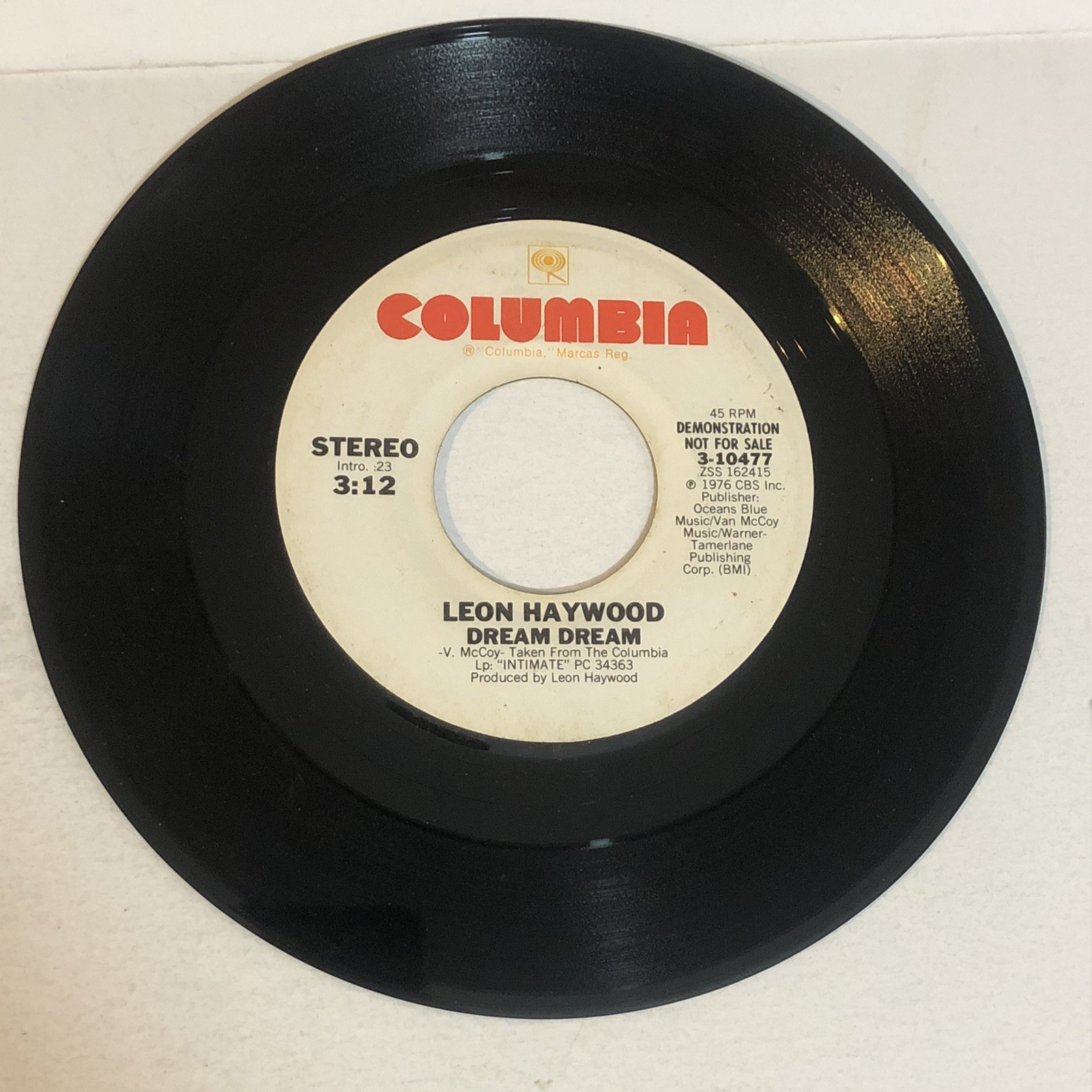 Leon Haywood Dream Dream 45 Vinyl Record Columbia Records