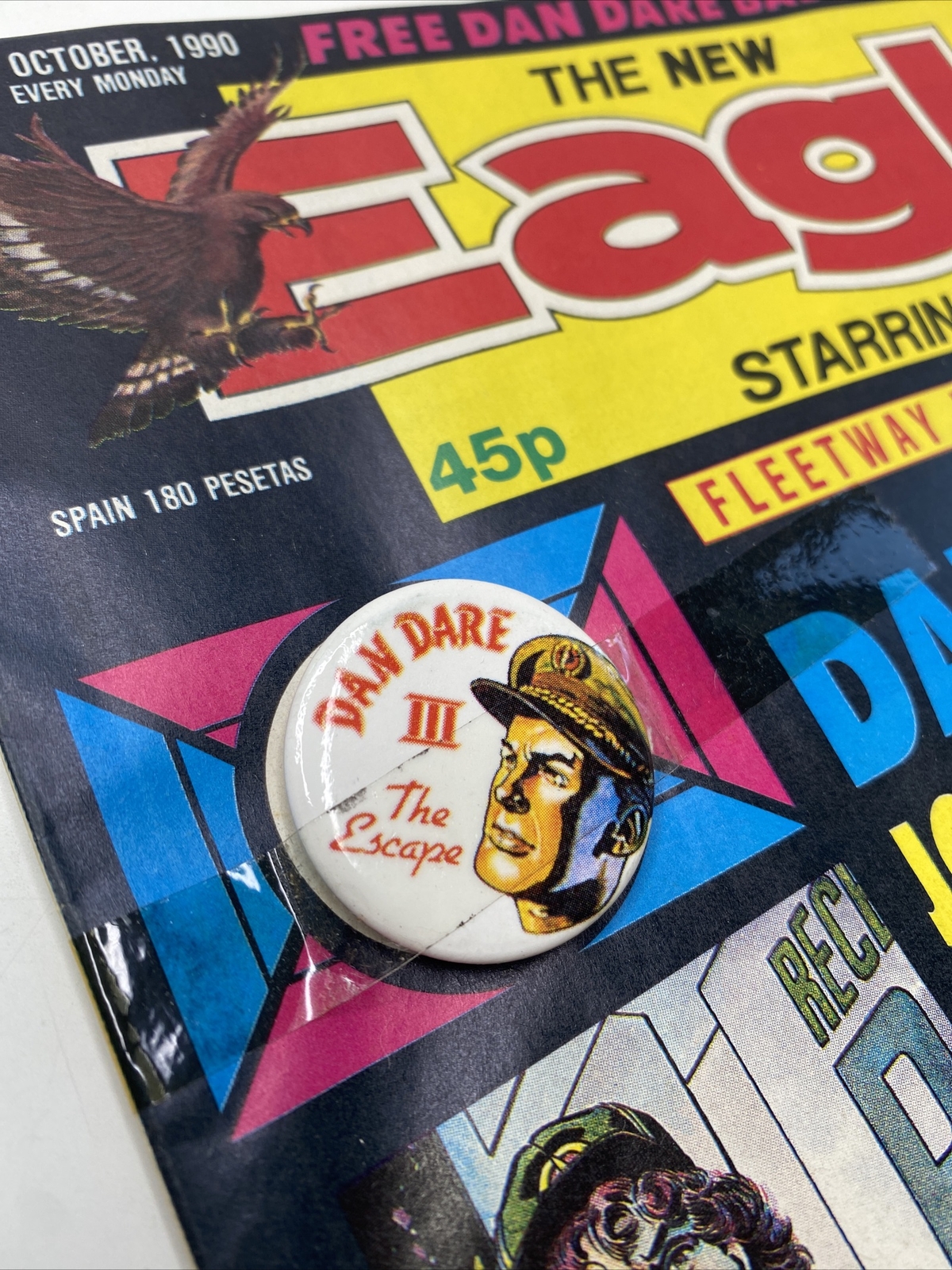 THE NEW EAGLE COMIC - 20th Oct 1990  with FREE BADGE - DAN DARE III THE ESCAPE
