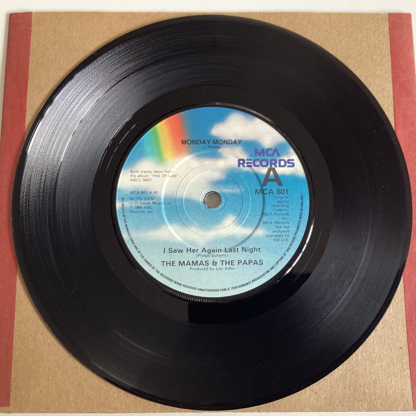 MAMAS AND PAPAS Monday Monday, California dreaming 7” 45 VINYL 4 track E.P