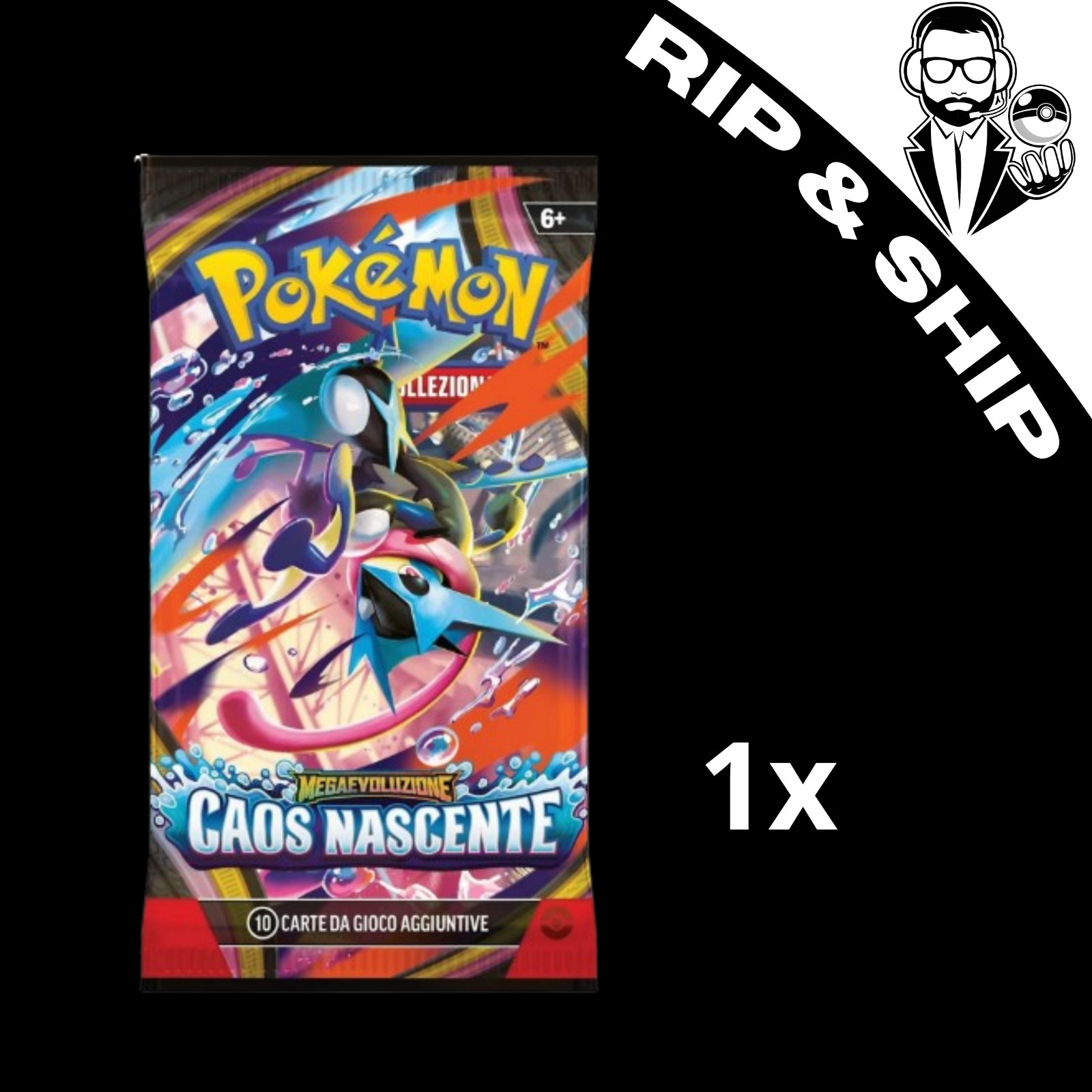 🔥RIP & SHIP🔥 Pacchetto singolo Megaevoluzione Pokémon Caos Nascente italiano