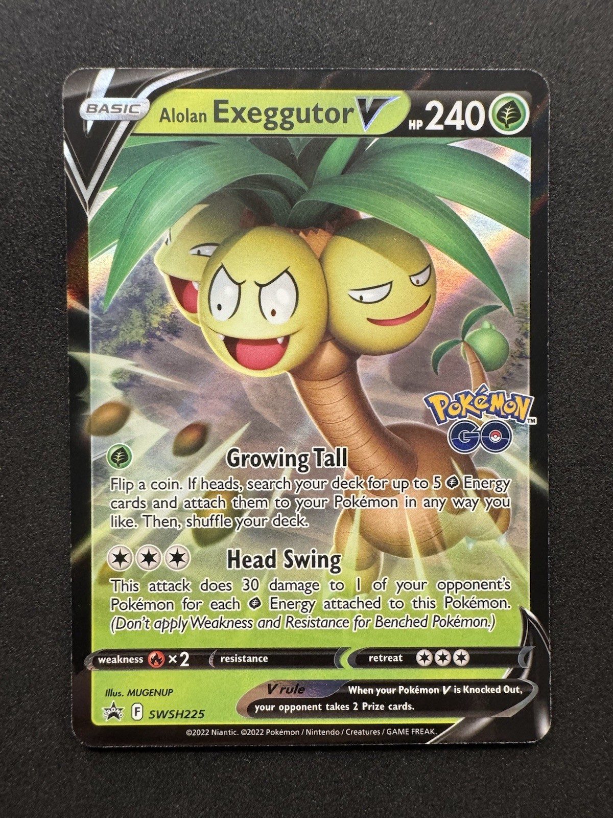 Carte promozionali Alolan Exeggutor V SWSH225 SWSH: Spada e Scudo Holo Pokemon
