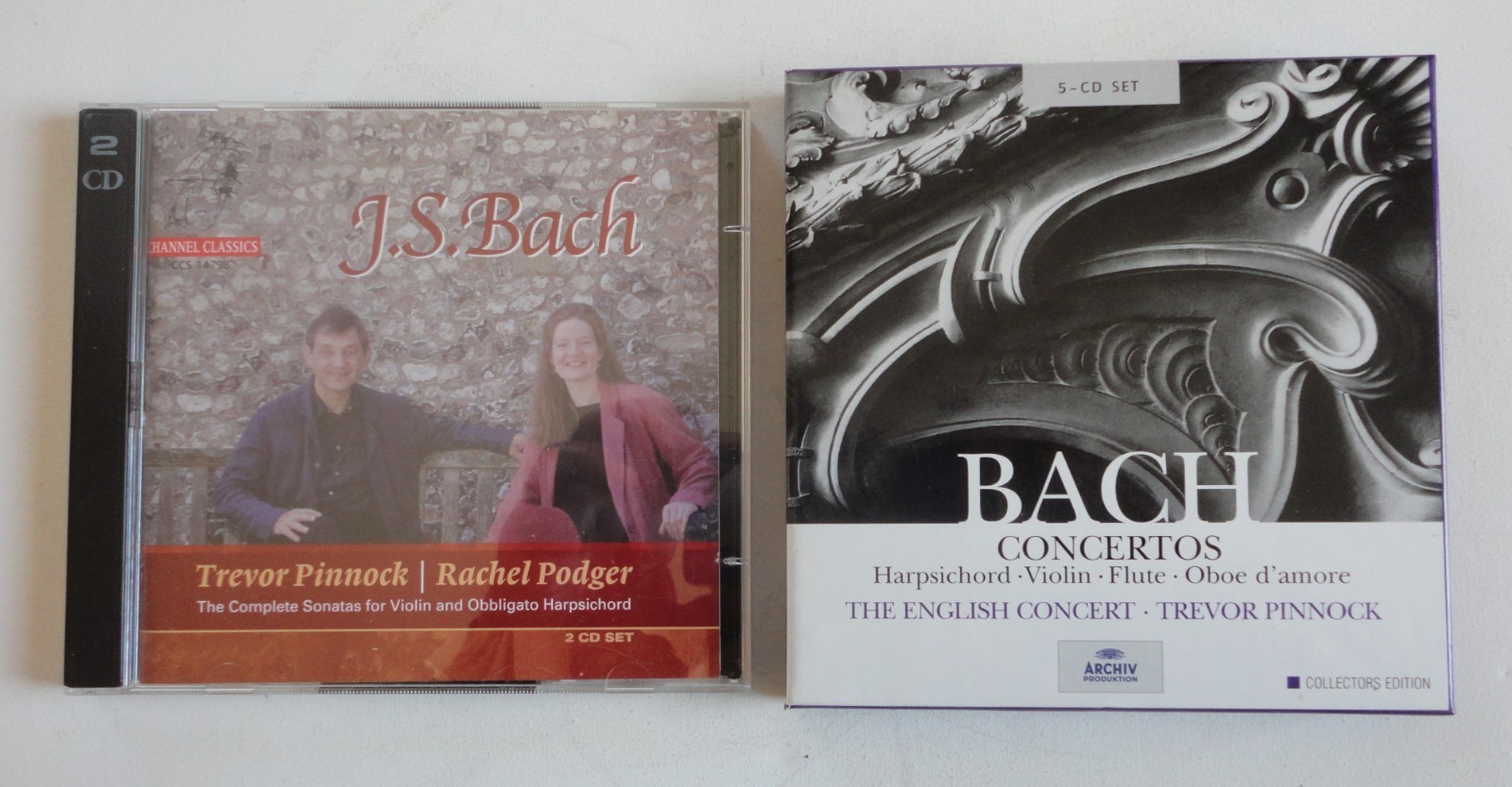 5 CD Bach Concertos Pinnock English Concert & 2 CD Bach Sonatas Violin Podger