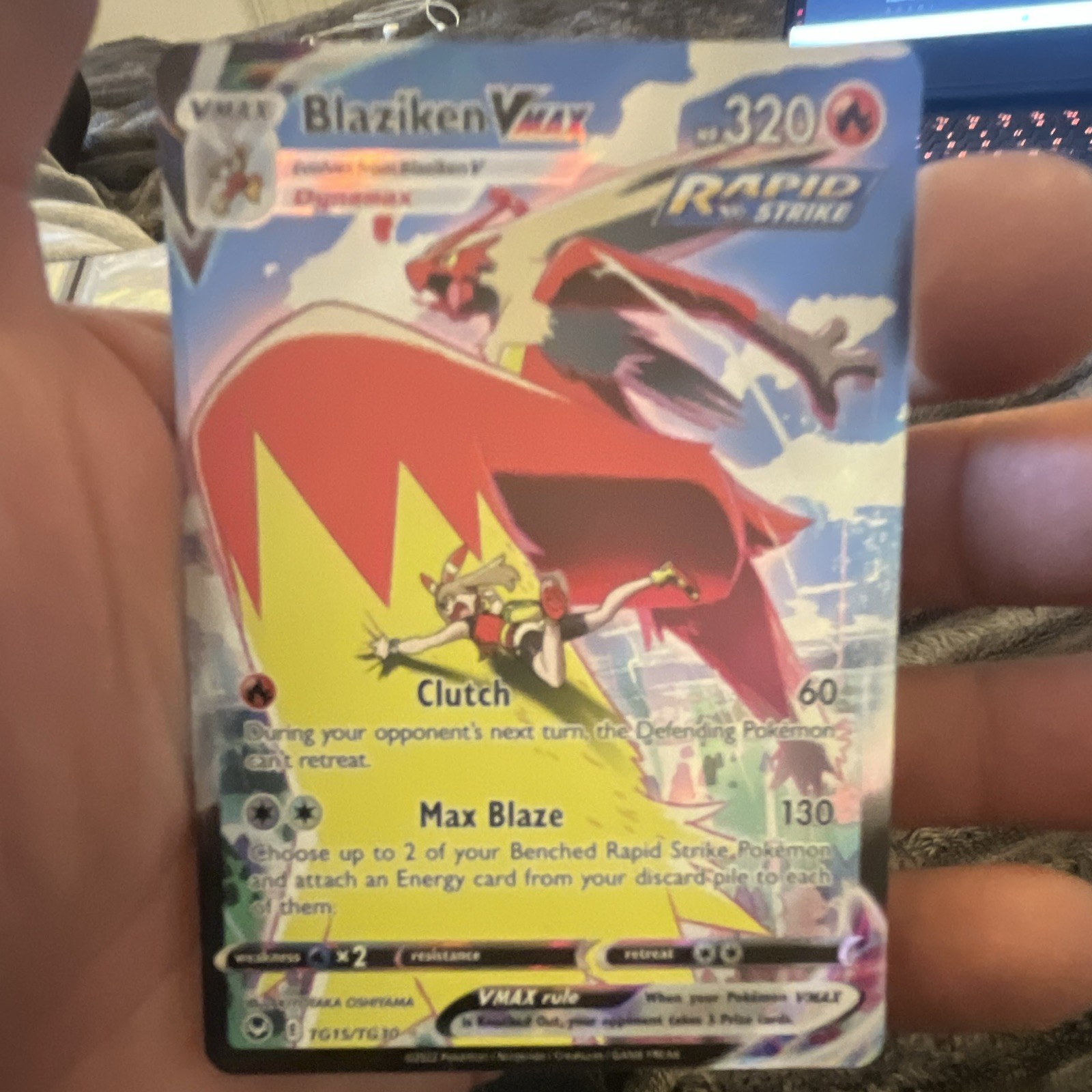 Pokémon TCG Blaziken VMAX TG15/TG30 Silver Tempest Trainer Gallery NM Condition