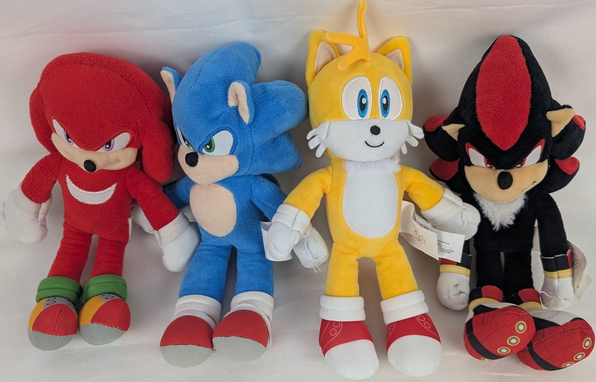 Pacchetto peluche film Sonic The Hedgehog 3 Sonic Tails Knuckles Shadow Jakks