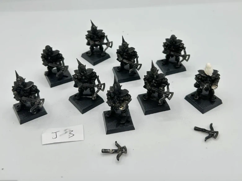 Regiment Early Plastic Dark Elf Elves 9x Crossbowmen Warhammer Fantasy