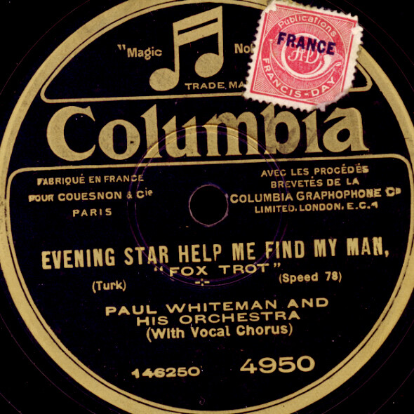 PAUL WHITEMAN & BING & RHYTHM BOYS Evening Star help me find my Man  78rpm S2543