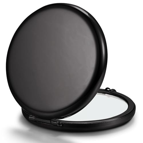 12 Pieces Compact Mirror Bulk, 1x/2x Pocket Mirror, Black