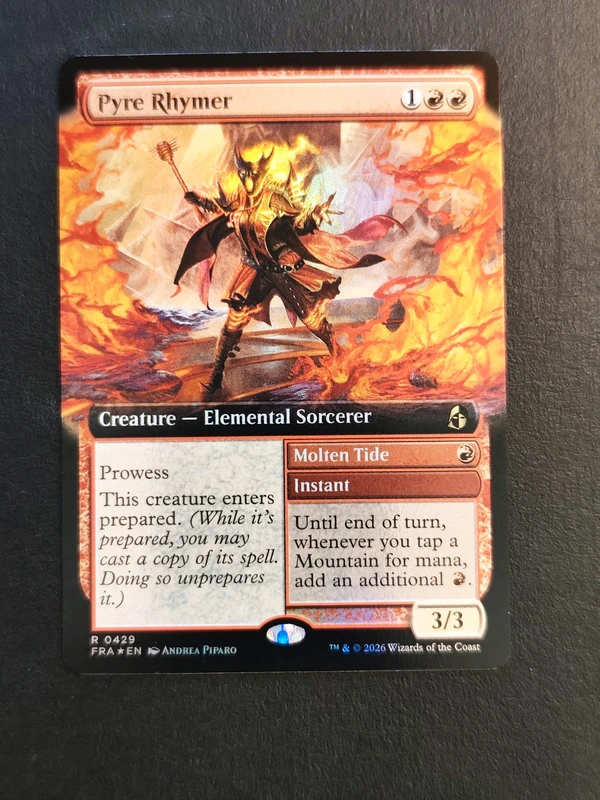 Pyre Rhymer Magic The Gathering Borderless FOIL Rara MTG Reality Fracture FRA 0429