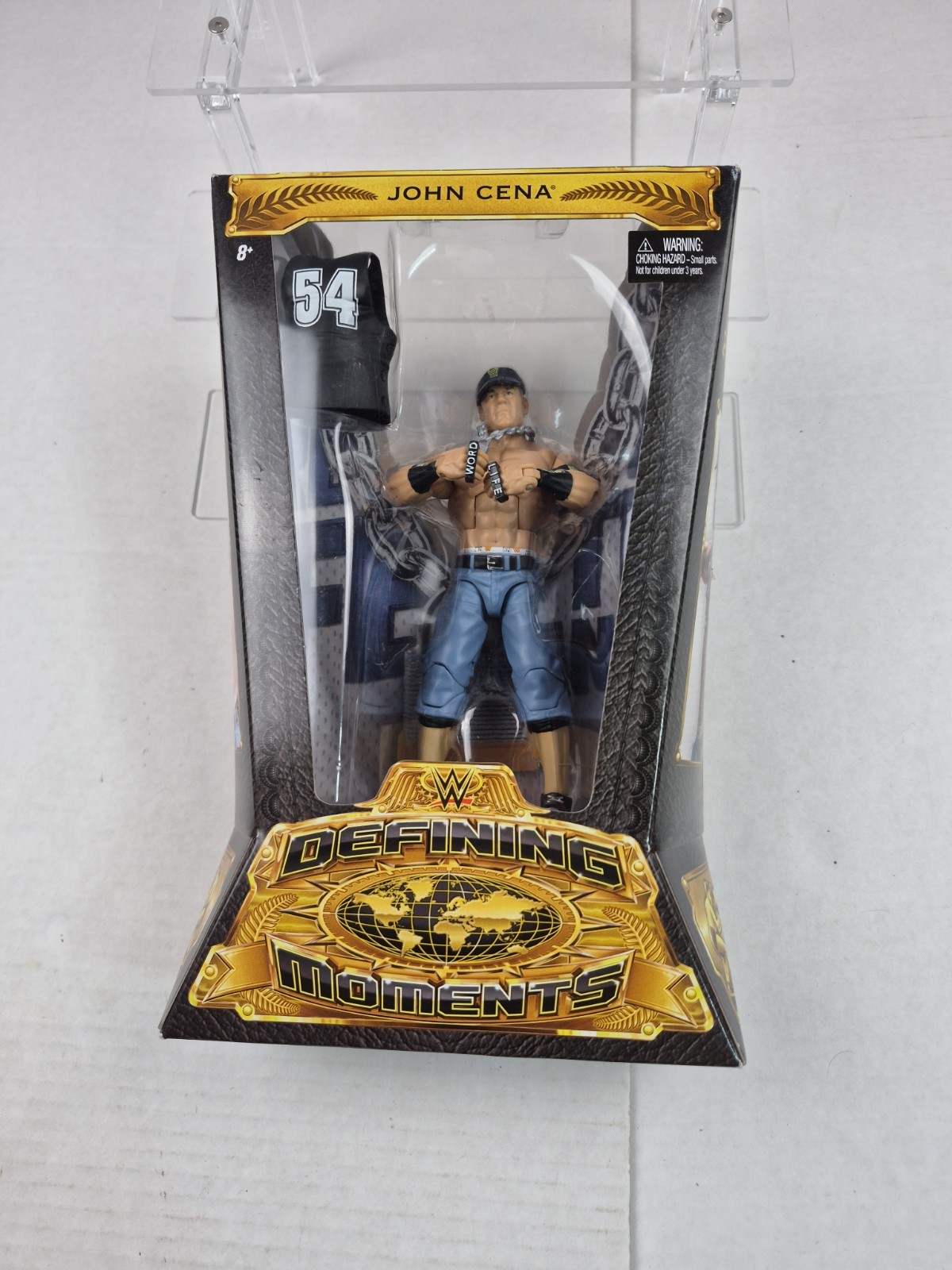 WWE Mattel John Cena Defining Moments Elite Action Figure Word Life Abbigliamento Nero