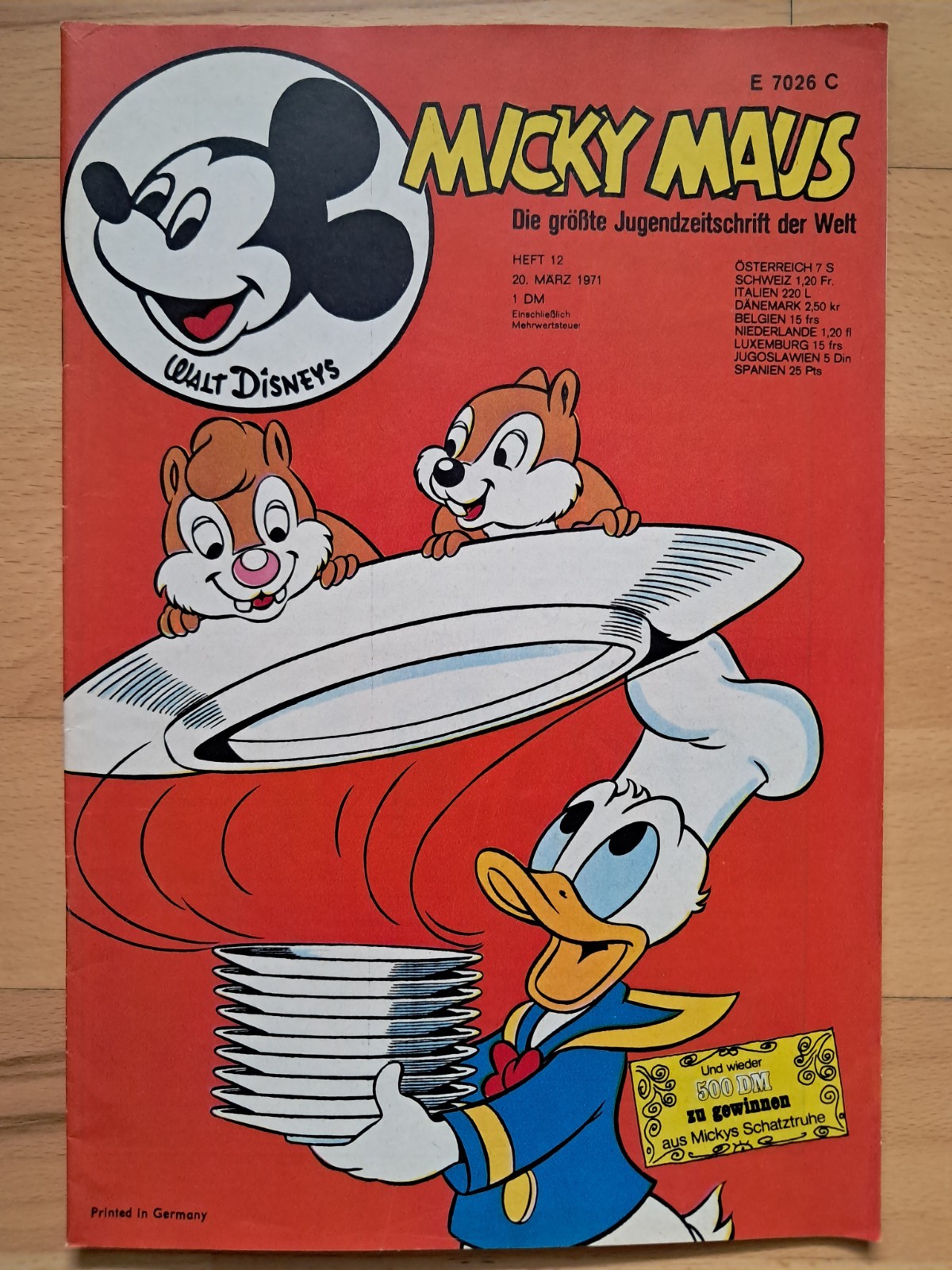 Topolino n.12 del 20/3/1971 con pagine pieghevoli, album Olimpiadi - OTTIMO Z0-1