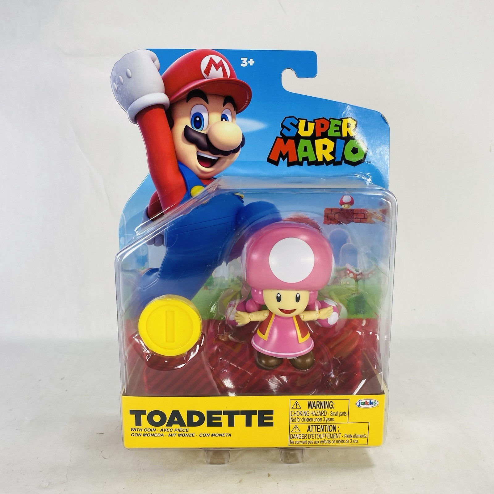 World of Nintendo TOADETTE Figure with Coin 2024 JAKKS Pacific Super Mario