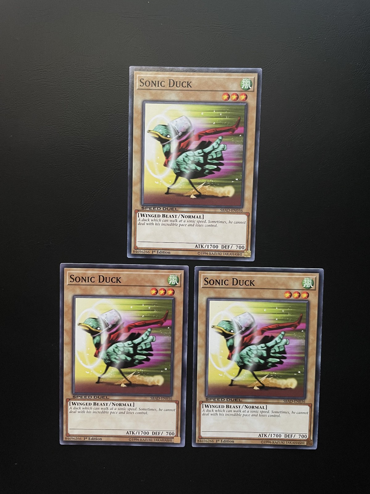 Yugioh Sonic Duck SBAD-EN036 Speed Duel 1st Edition Common LP X3