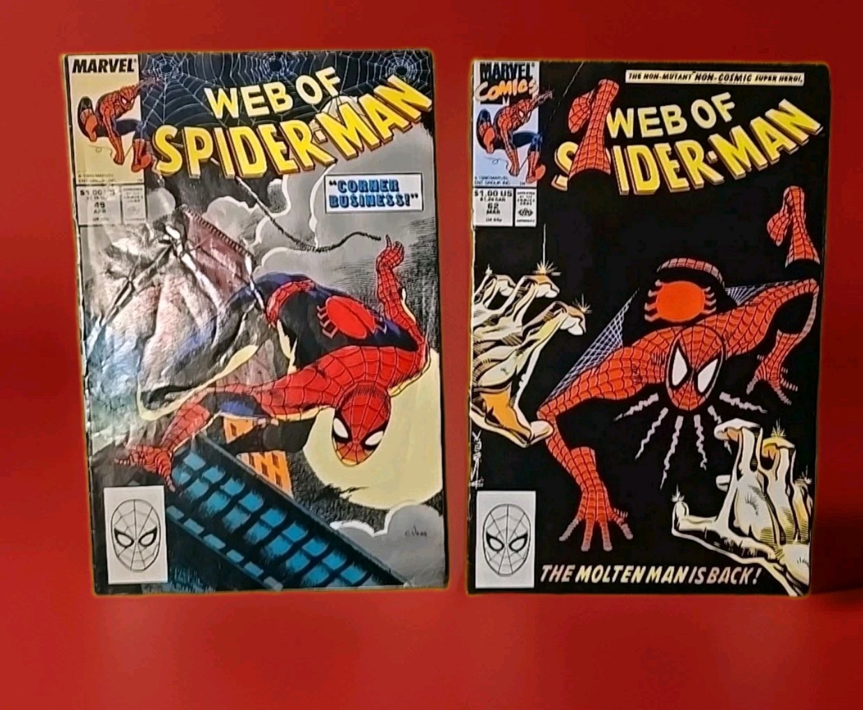 MARVEL WEB OF SPIDER-MAN Vol.1 #49 + #62 1989/90 FIRST PRINT F/VF+ COMICS BUNDLE