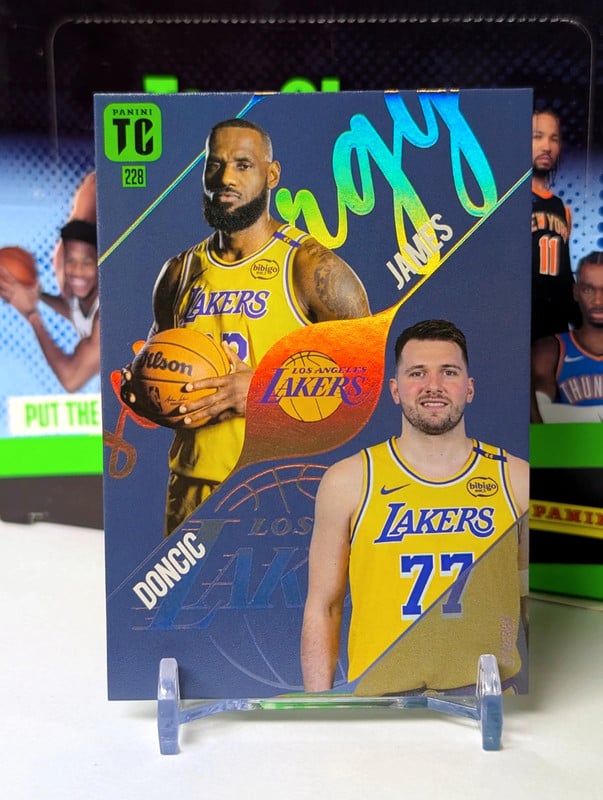 Luka Doncic et LeBron James - Synergy n°228 Panini NBA Top Class 2025-26