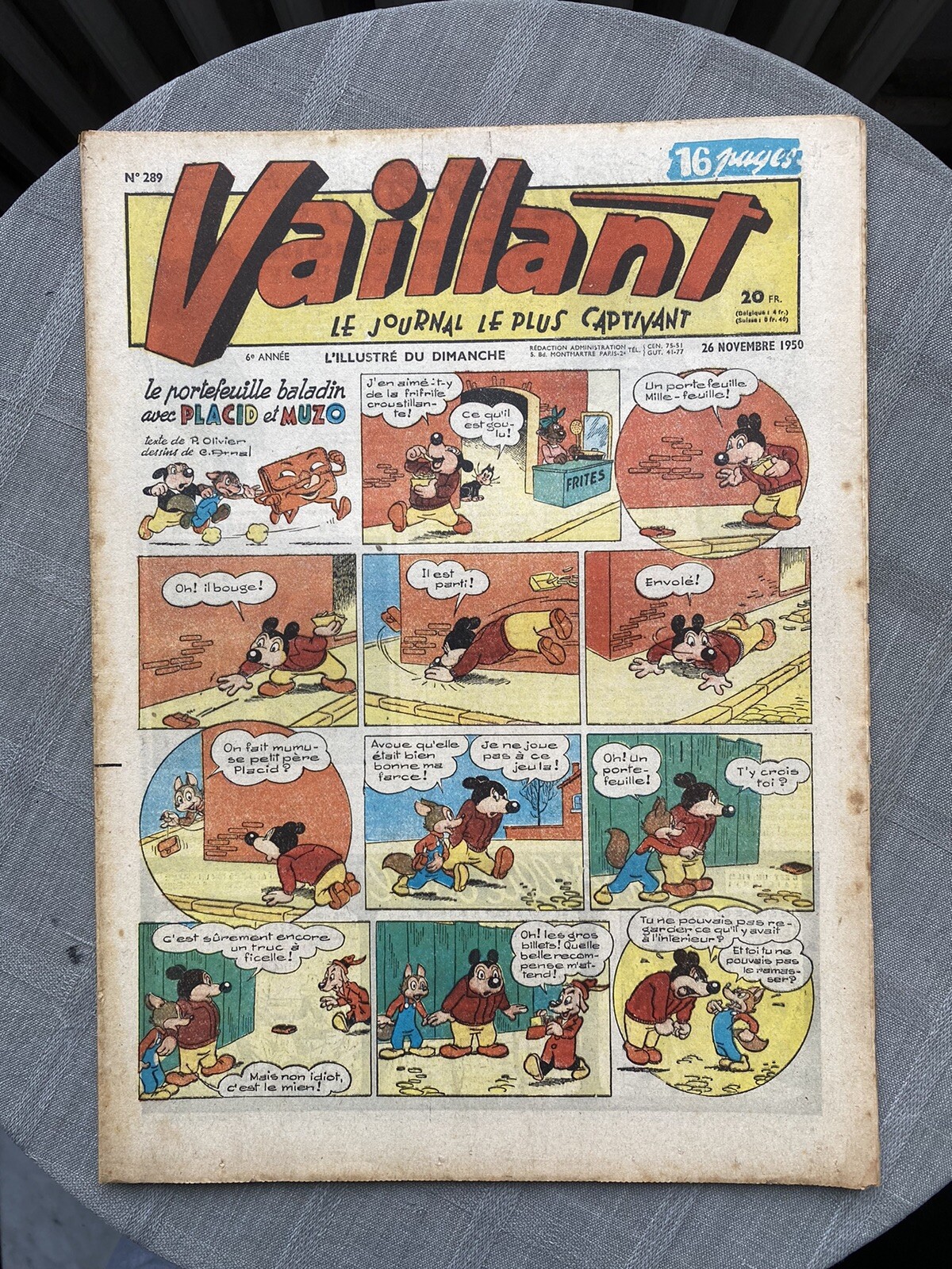Vaillant Il Giornale Più Coinvolgente N°289 1950 Buone Condizioni