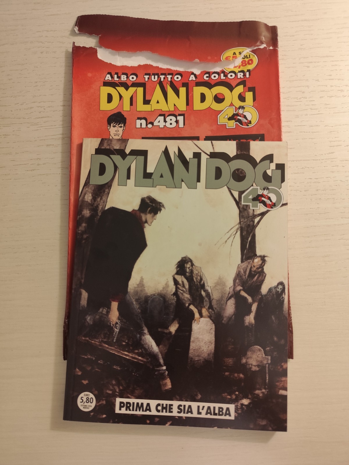 Dylan Dog n. 481 variant ROI Prima che sia l'alba, albo a colori, Italiano