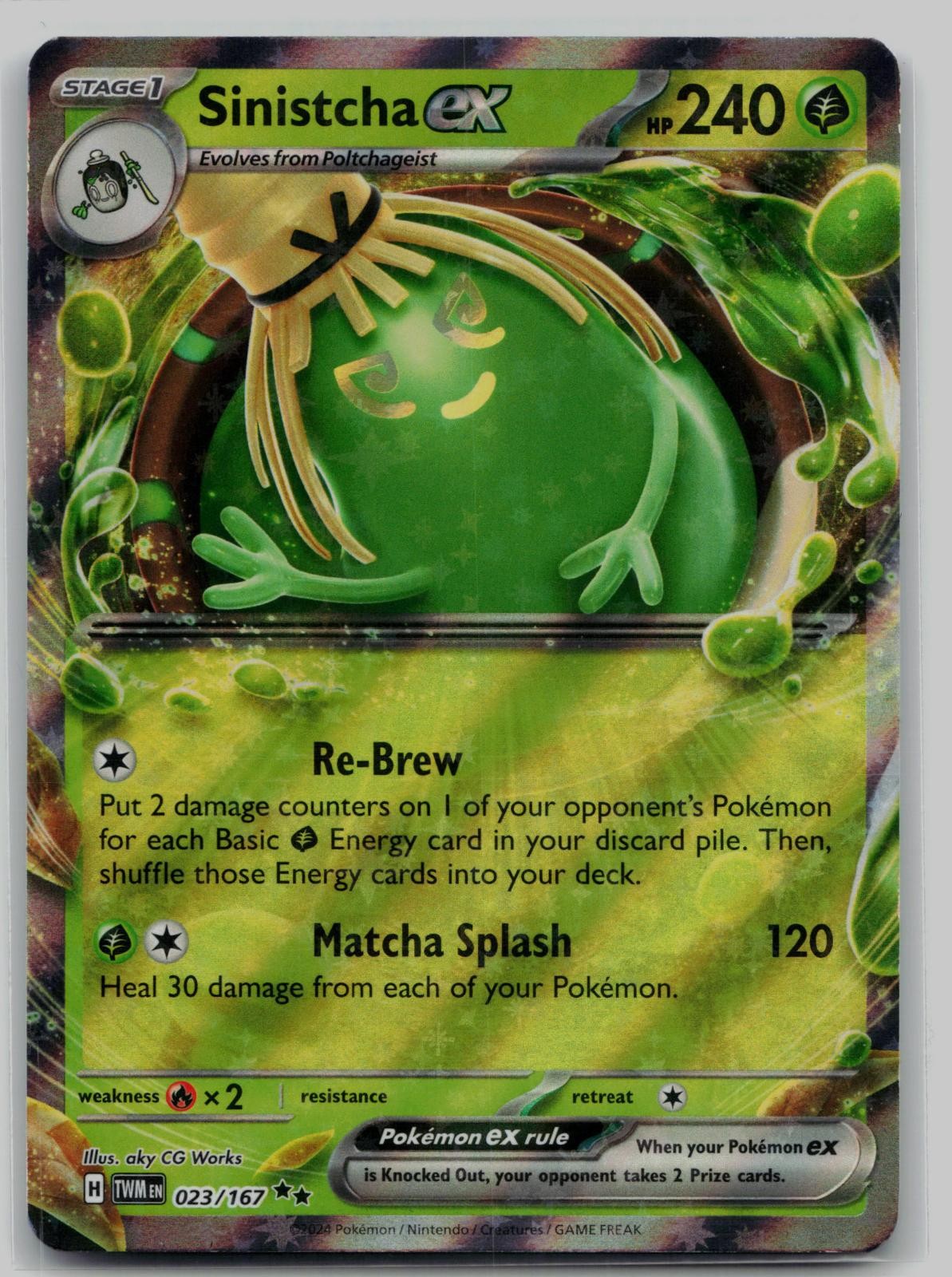 Sinistcha ex 023/167 Double Rare Twilight Masquerade Pokemon Holo Near Mint