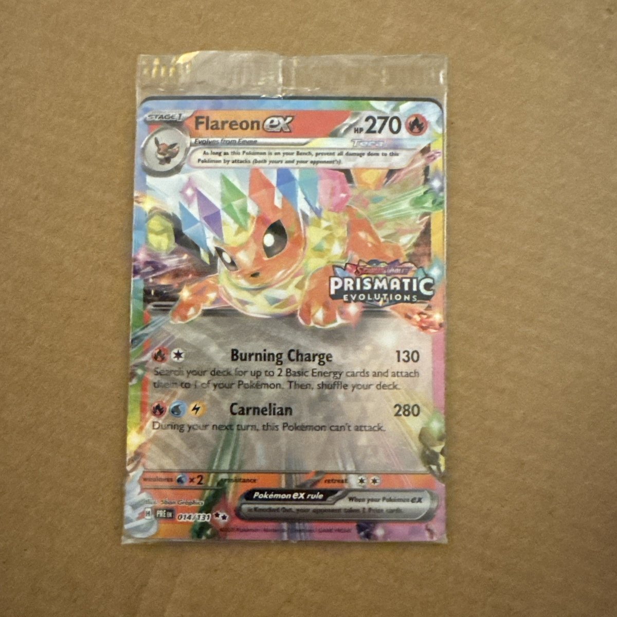 Pokémon TCG - Flareon ex - 014/131 (Prismatic Evolutions Stamp) - Sealed