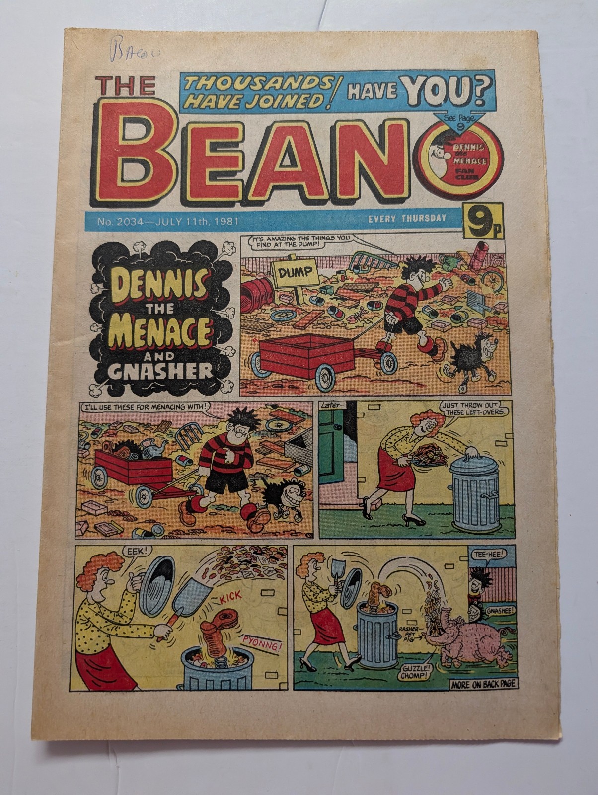 Beano Comic No 2034, July 11th 1981.