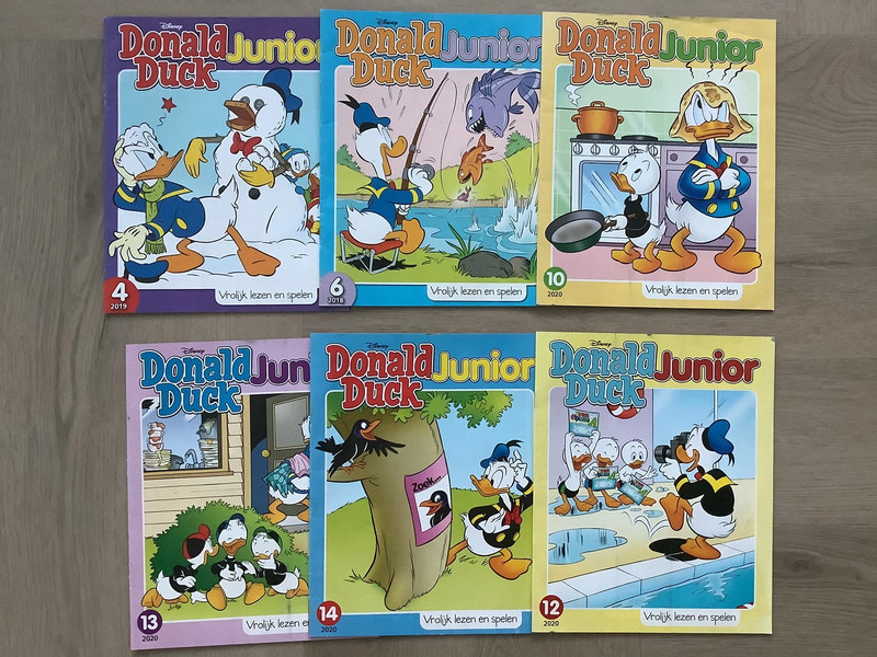 6x Donald Duck junior ZGAN Onbeschreven Gratis verzending