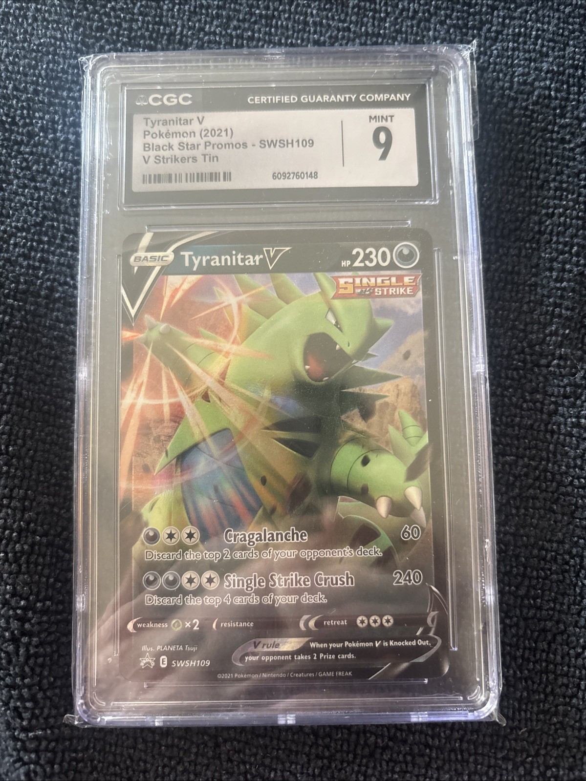 CGC MINT 9 - Tyranitar V SWSH109 Black Star Promo HOLO rara carta Pokemon CGC